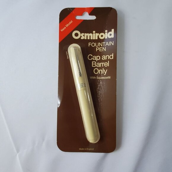 Vintage Osmiroid Fountain Pen, Cap & Barrel Only With Squeezefill White - Picture 7 of 9